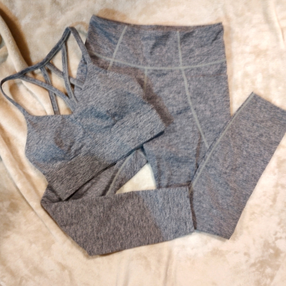 Brown marled active wear set